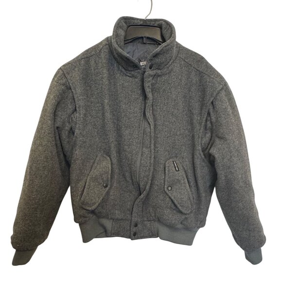 Vintage Members Only Wool Blend Mens Jacket Size 44 Grey Warm Bomber Style - Picture 1 of 7